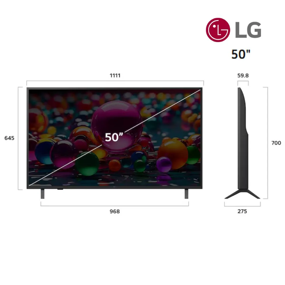 LG - Televisor LG 50 UA8055 UHD AI 4K Smart TV 2026 – Incluye Magic Remote AI