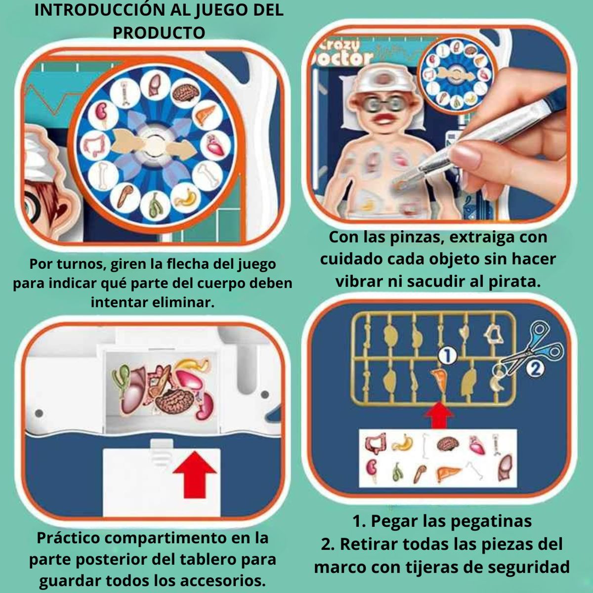 GENERICO - Juego Mesa Doctor Loco Niños Operacion Operando Corriente