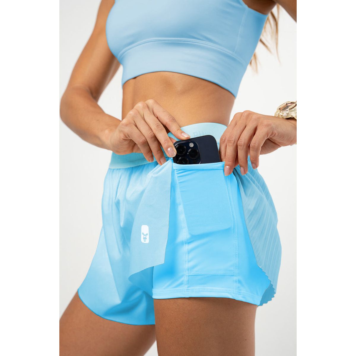 NO RULES - Short Running Performance Con lycra Baby Blue