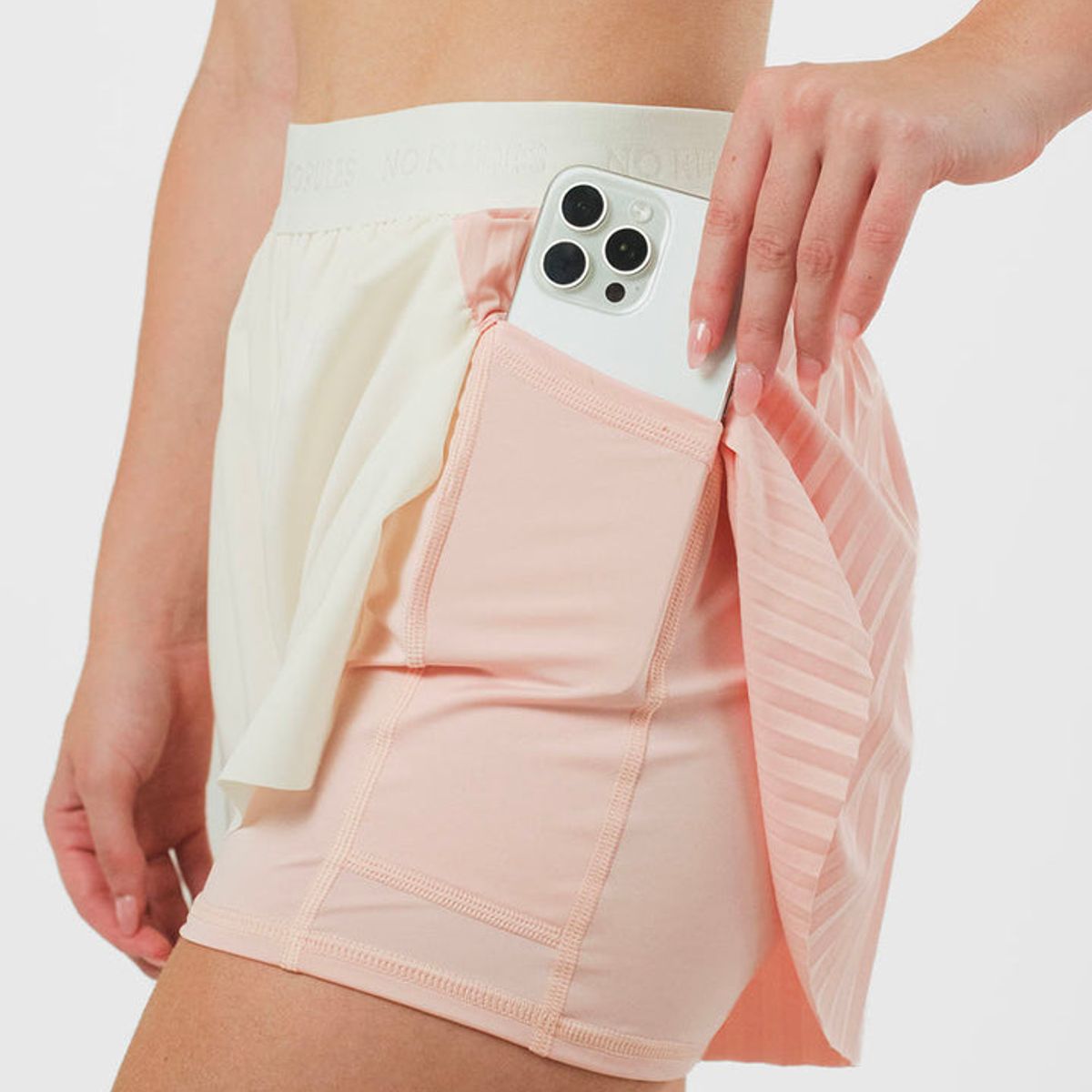 NO RULES - Short Running Performance Con lycra Ivory