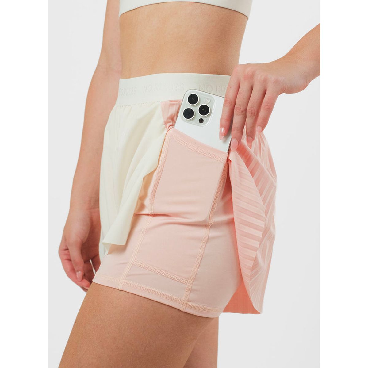 NO RULES - Short Running Performance Con lycra Ivory