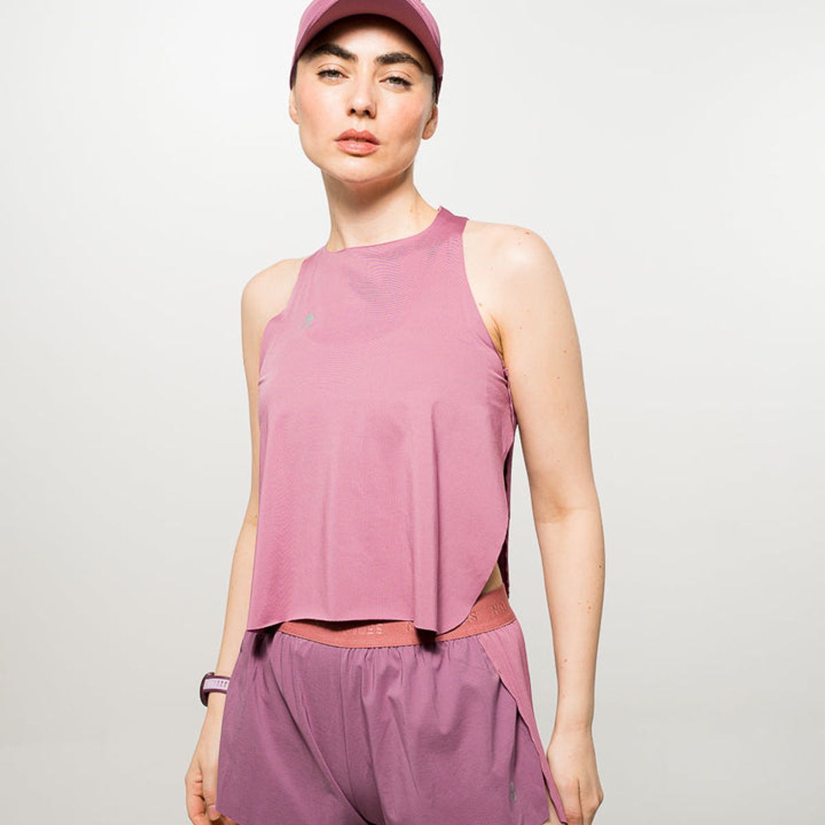 NO RULES - Esqueleto Pleat Tank Top Berry