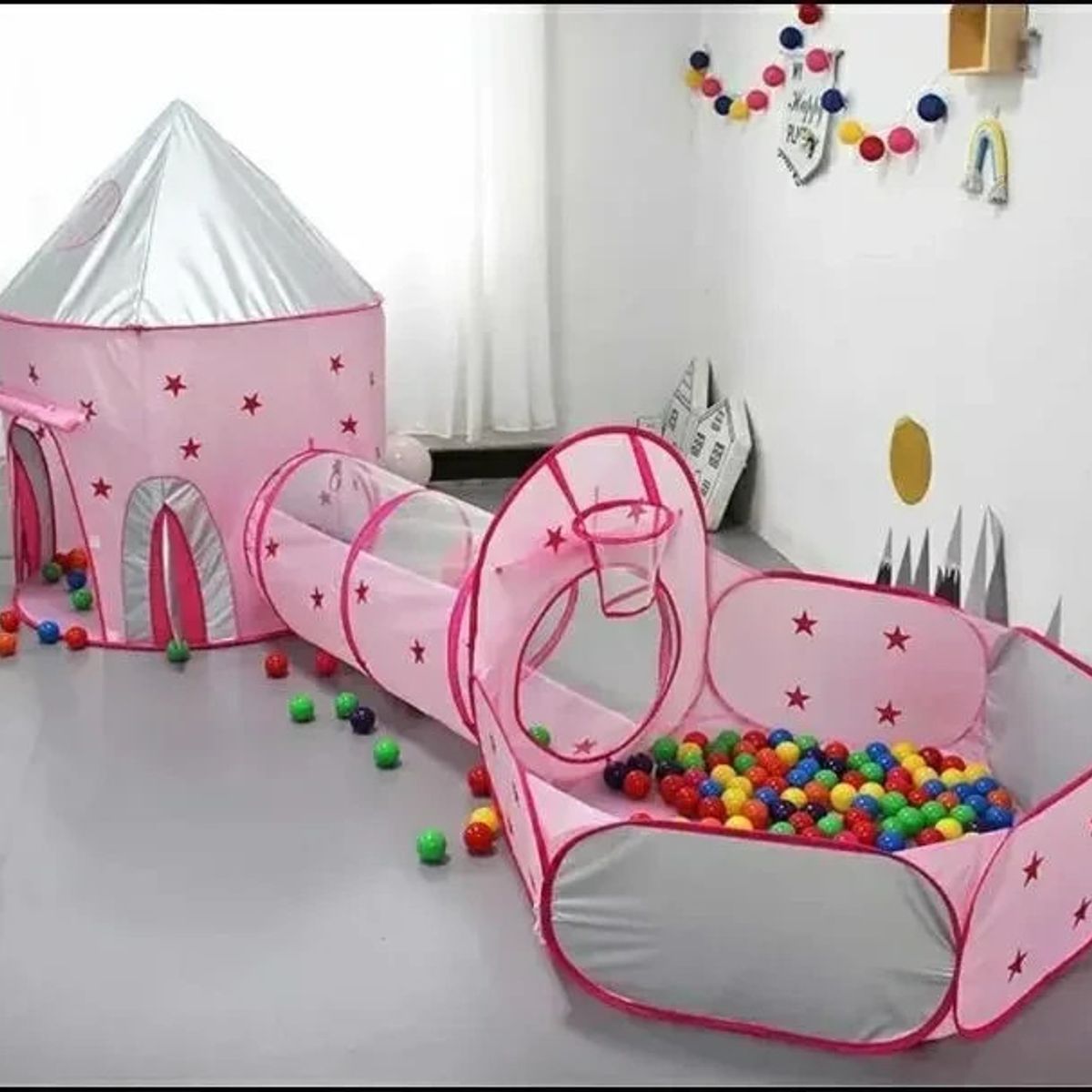 GENERICO - Carpa Castillo Camping princesa niños  juego Piscina+Pelotas