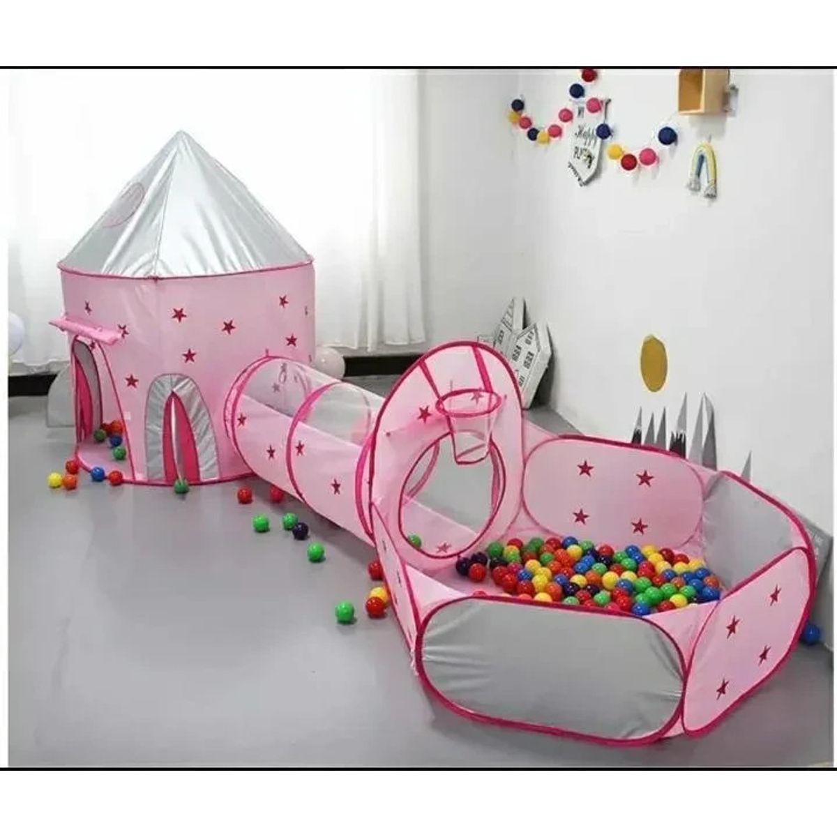 GENERICO - Carpa Castillo Camping princesa niños  juego Piscina+Pelotas