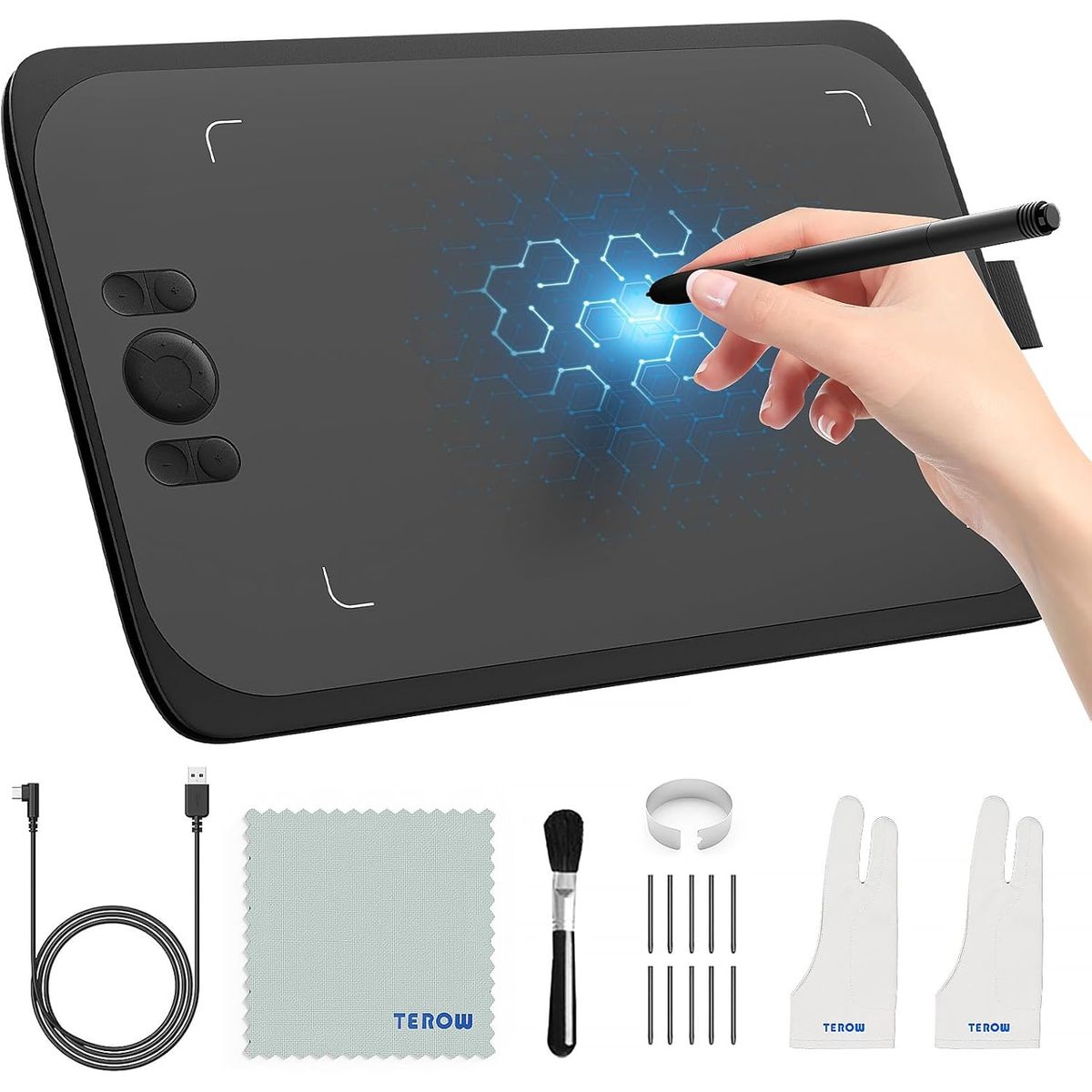 GENERICO - Tableta Gráfica Digitalizadora Panel 10x6pulg Ugee M808 Android PC + Accesorios