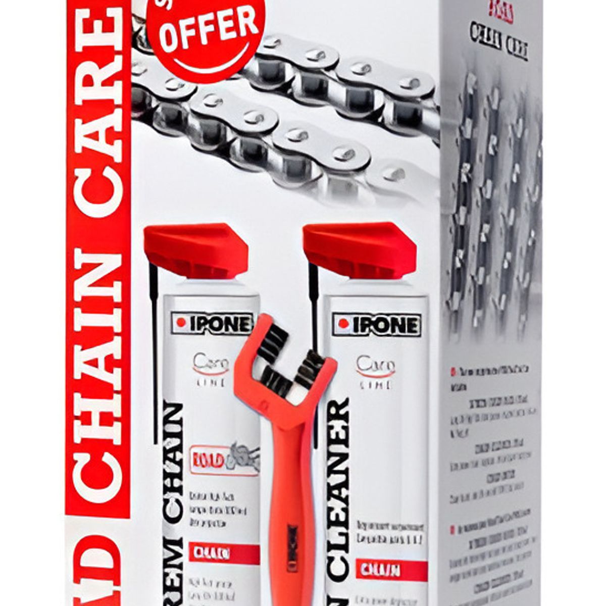 GENERICO - Kit Lubricante Cadena Ipone Moto Ciudad Carretera Y Cepillo