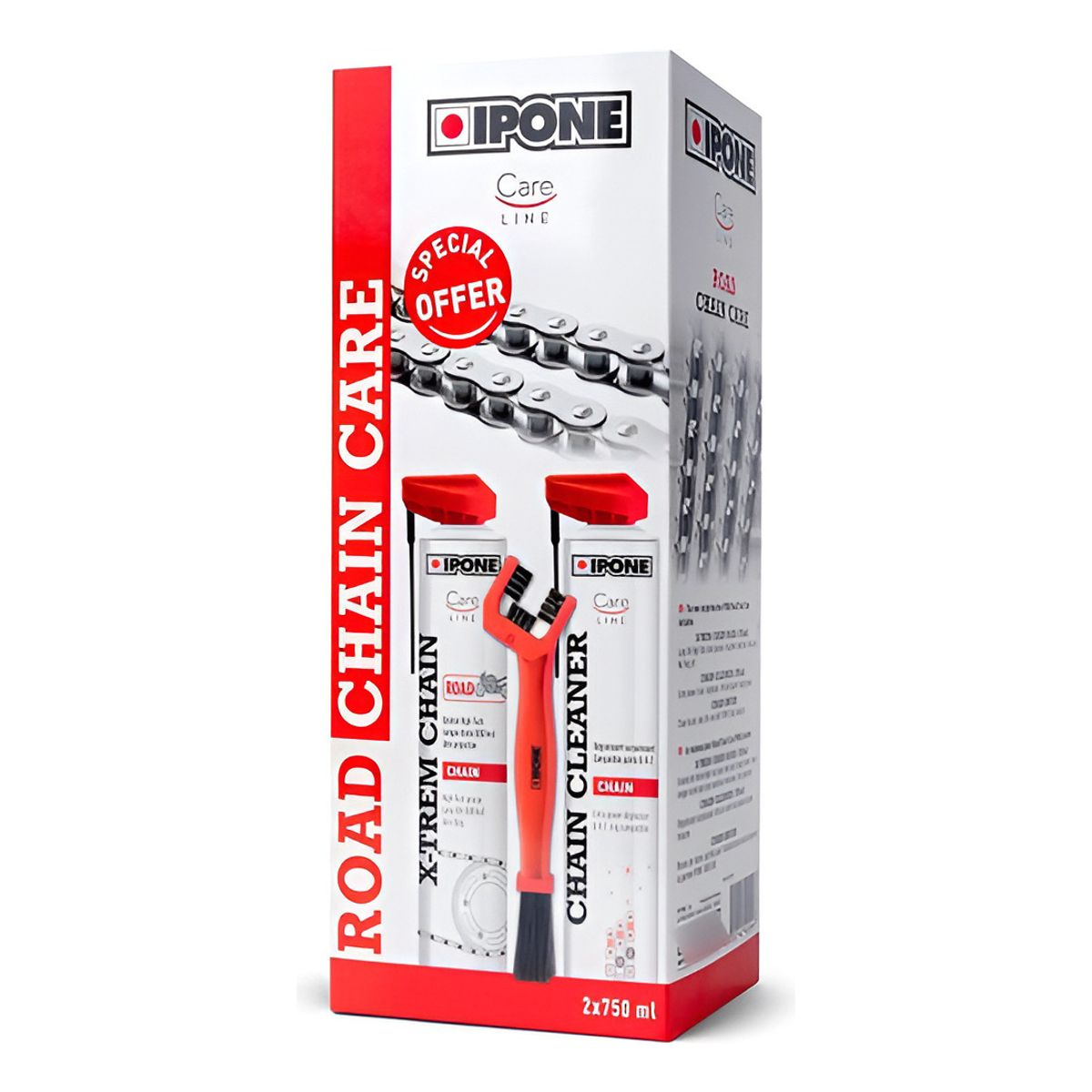 GENERICO - Kit Lubricante Cadena Ipone Moto Ciudad Carretera Y Cepillo