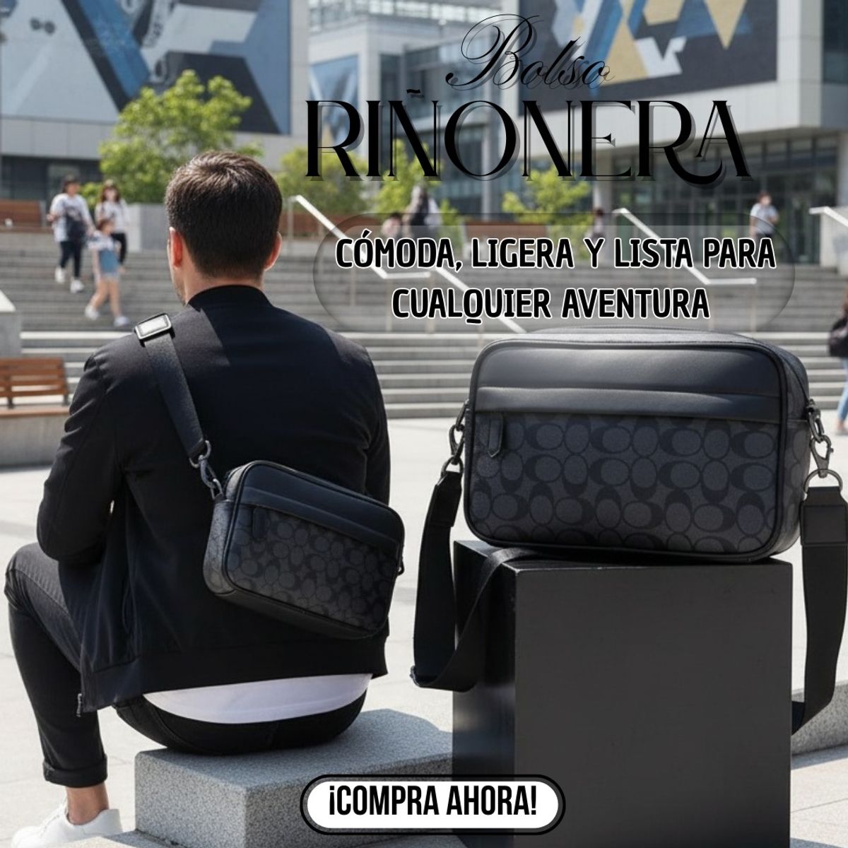 MODELO ESPECIAL - BOLSO BANDOLERA PARA HOMBRE ANTIROBO ELEGANTE Y CASUAL