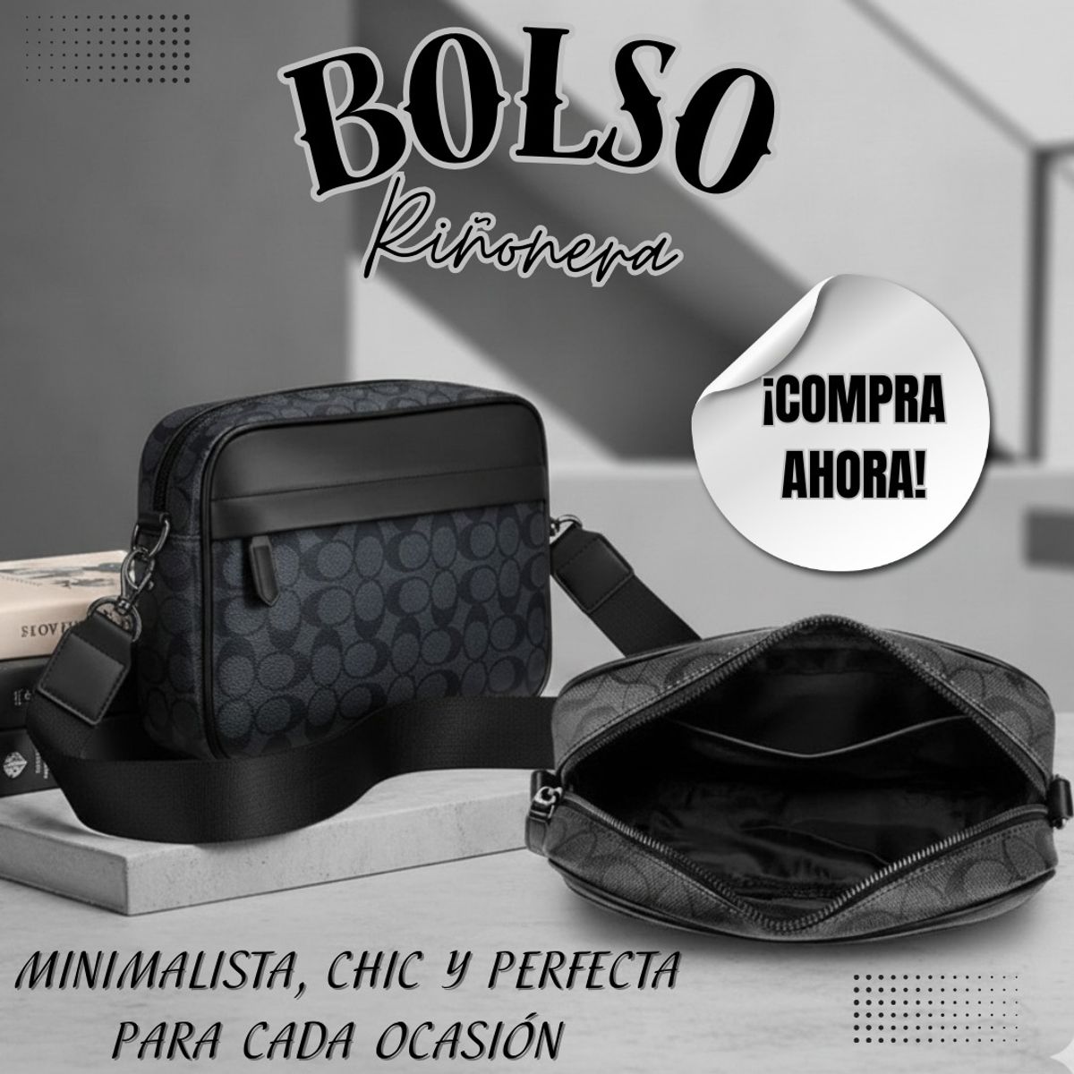 MODELO ESPECIAL - BOLSO BANDOLERA PARA HOMBRE ANTIROBO ELEGANTE Y CASUAL