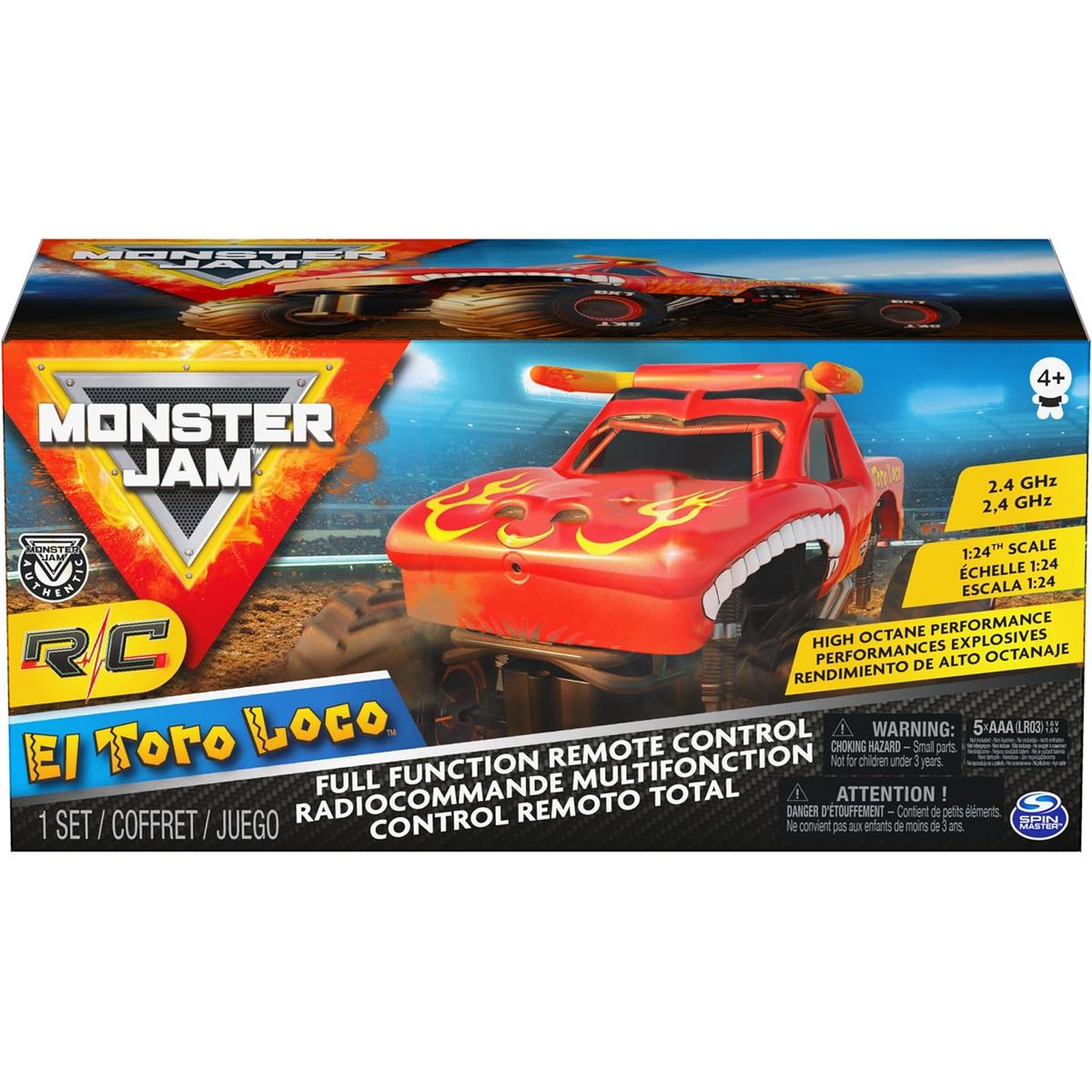 SPIN MASTER - Carro A Control Remoto El Toro Loco Monster Jam Spin Master