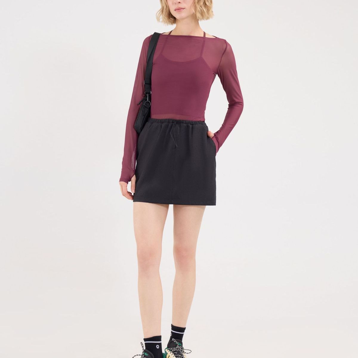 ATMOS - Camiseta  Para Mujer Manga Larga Cuello Redondo Color Vino Marca Atmos #31090259