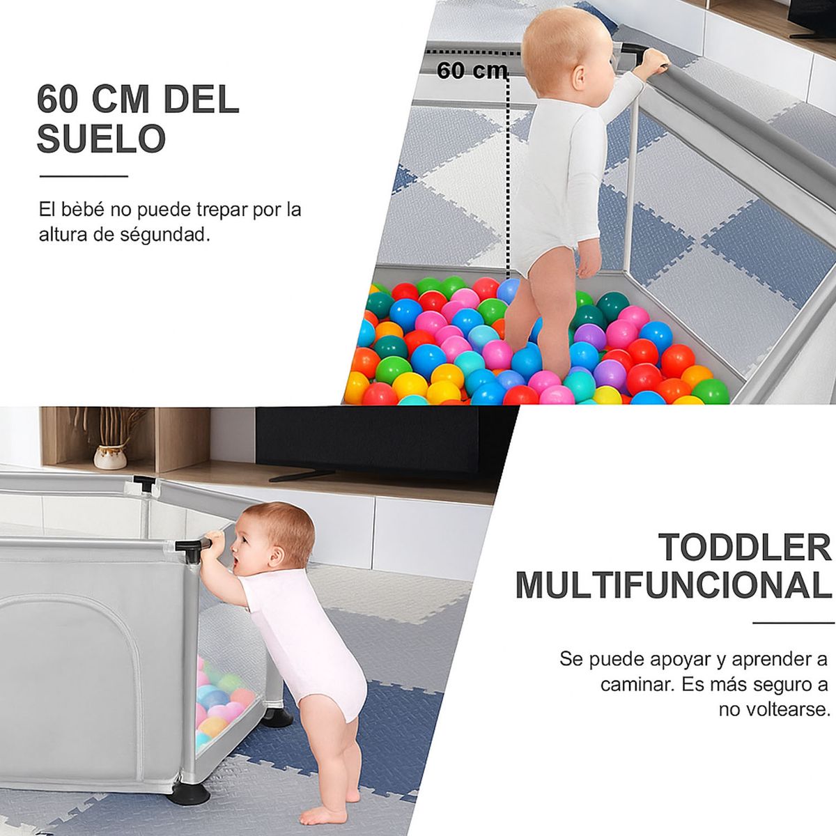 ONE PIXEL - Corral Para Bebes Piscina Juego Interactivo Pelotas Niños