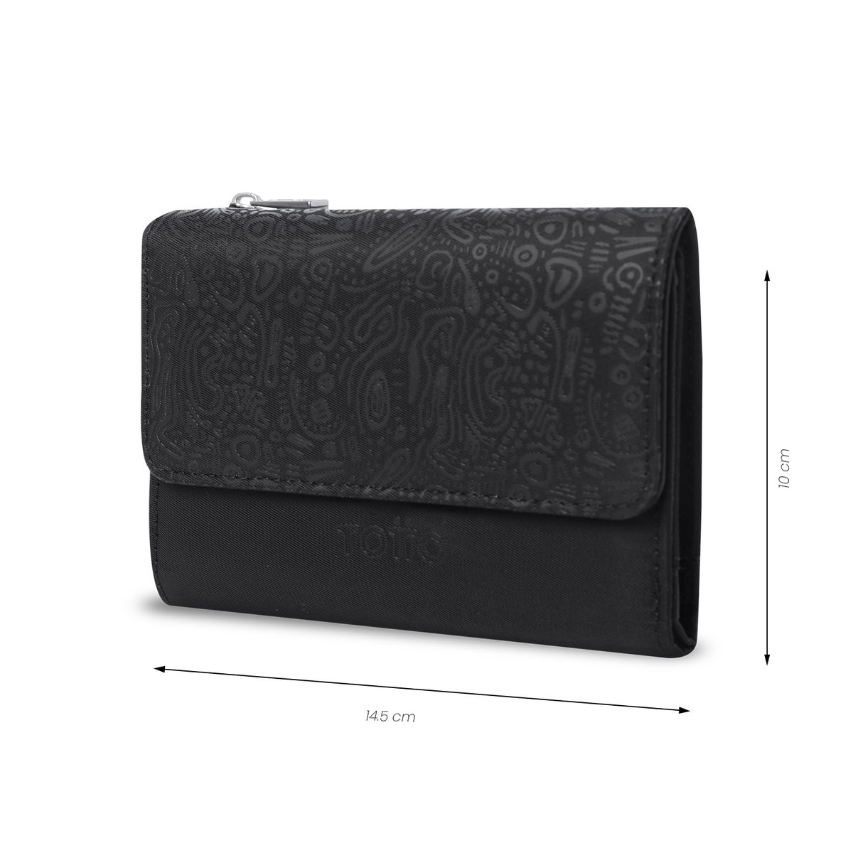 TOTTO - Billetera Montana Con Protección Rfid Negro Para Mujer Totto
