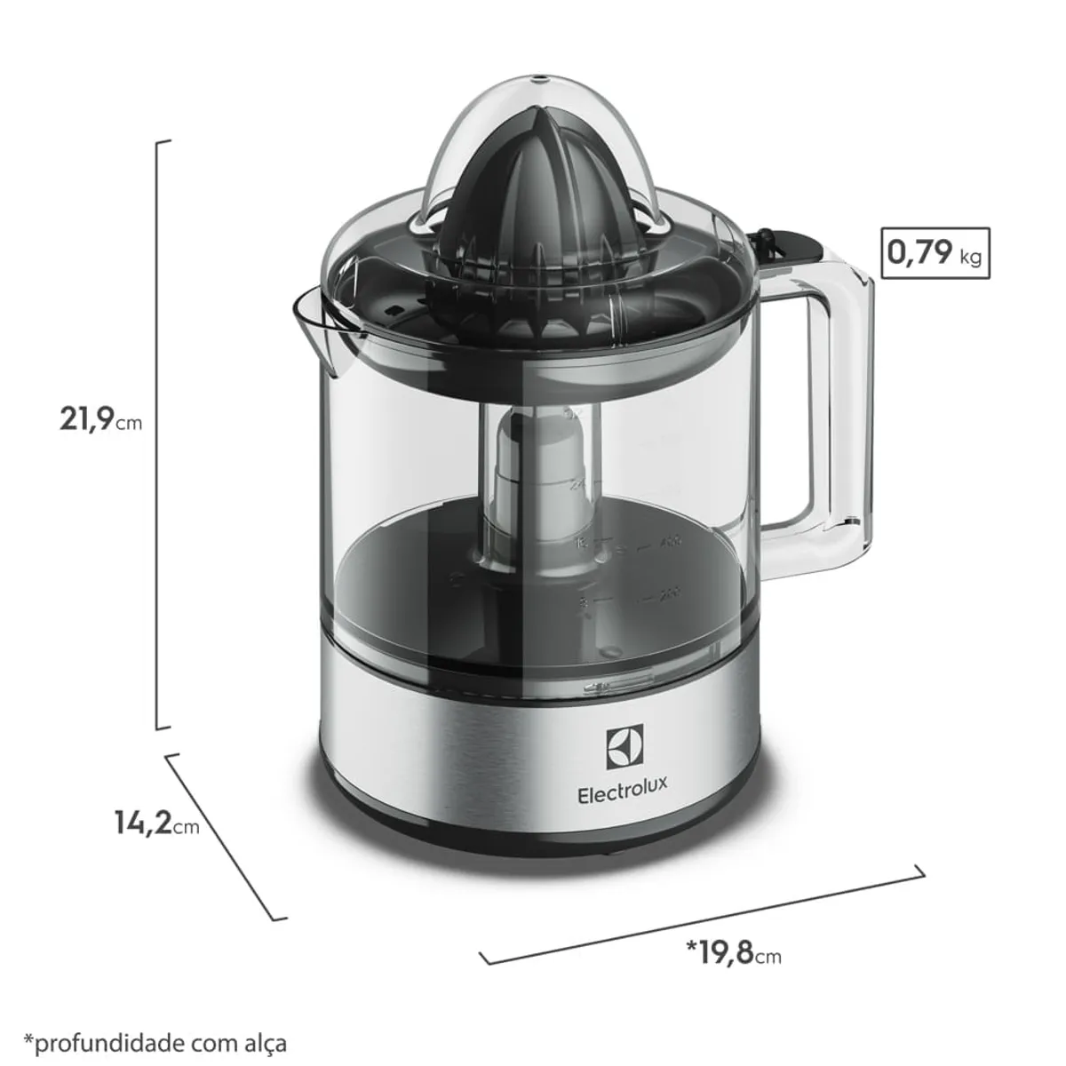 ELECTROLUX - Extractor de Jugos Electrolux 800ml Rotación Alternada Gris ECP10