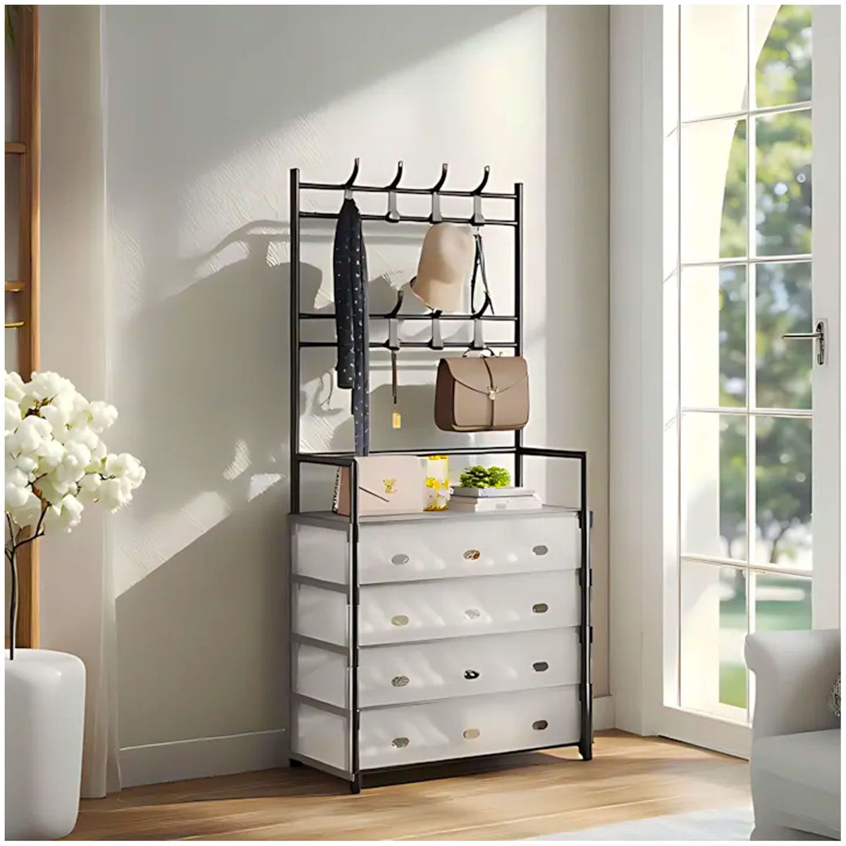ONE PIXEL - Organizador Zapatero 4 Niveles Perchero Colgador Moderno Estante Para Hogar