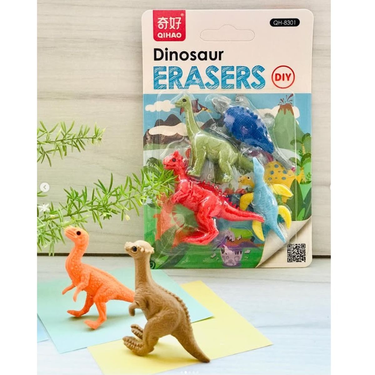 GENERICO - Set De Borradores Dinosaurios Armables Qihao 4 Piezas