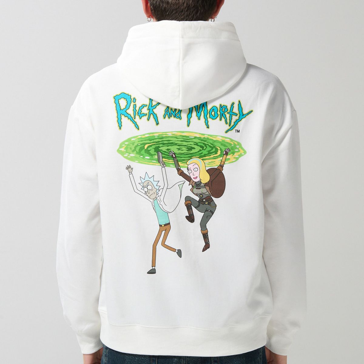 KOAJ - KOAJ Buzo de Rick and Morty crema con capota y bolsillo Hombre