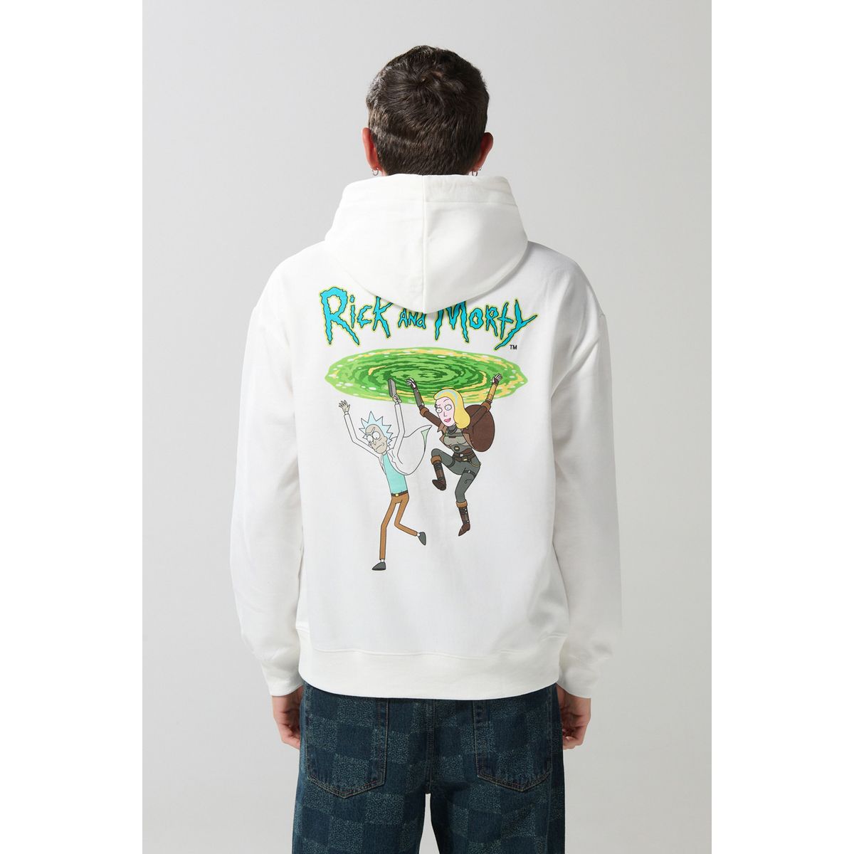 KOAJ - KOAJ Buzo de Rick and Morty crema con capota y bolsillo Hombre