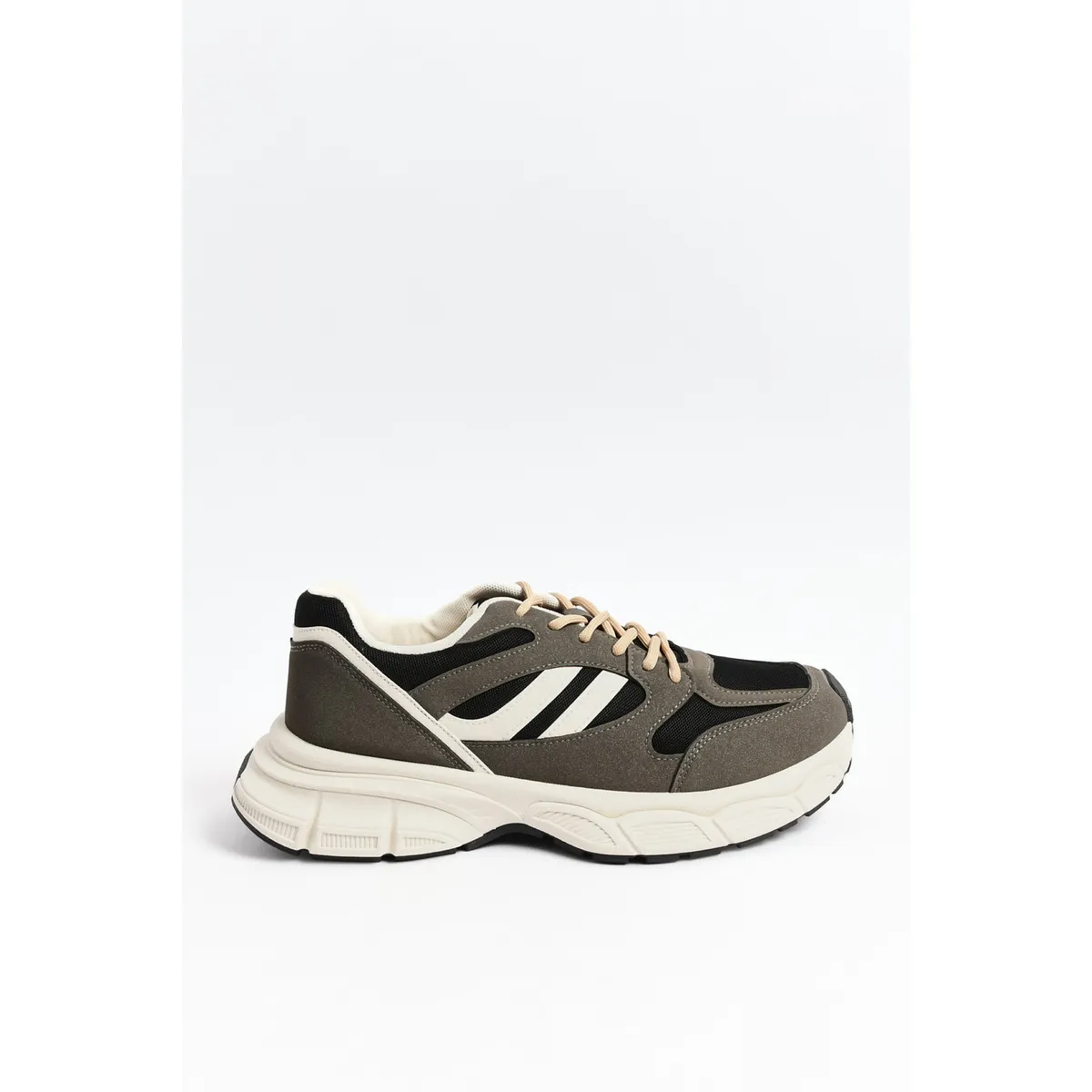 KOAJ - KOAJ Tenis grises de plataforma con cortes y detalles en mal Hombre