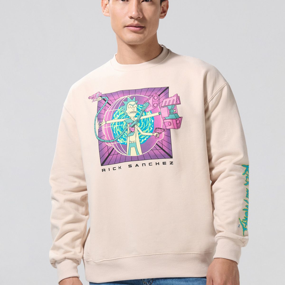 KOAJ - KOAJ Buzo kaki claro cuello redondo de Rick and Hombre