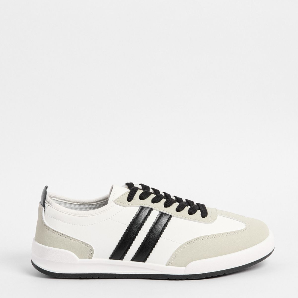 KOAJ - KOAJ Tenis blancos casuales con contrastes negros laterales Hombre
