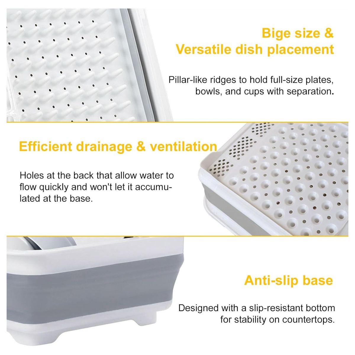 GENERICO - Escurridor De Platos Plegable Organizador Platos Y Cubiertos