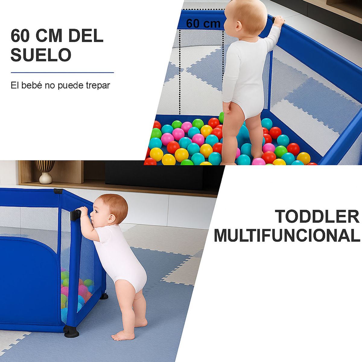 ONE PIXEL - Corral Para Bebes Piscina Juego Interactivo Pelotas Niños