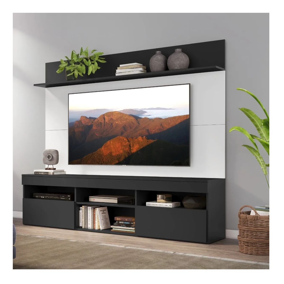 GENERICO - Centro De Entretenimiento Para Tv Con Panel De 65¨ Ngr-bl