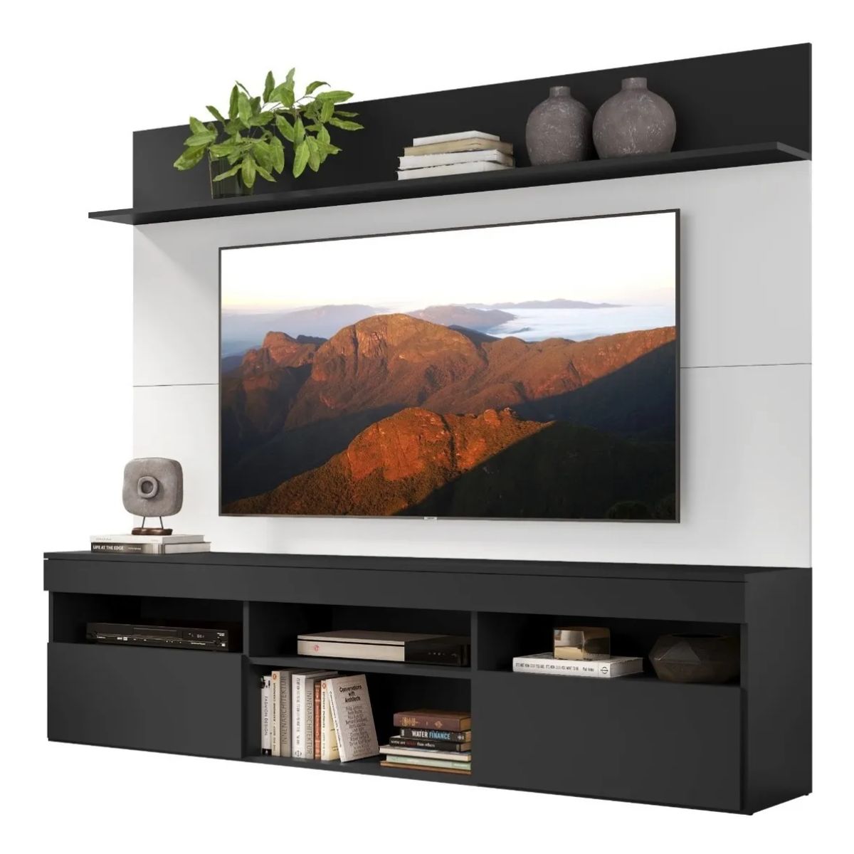 GENERICO - Centro De Entretenimiento Para Tv Con Panel De 65¨ Ngr-bl