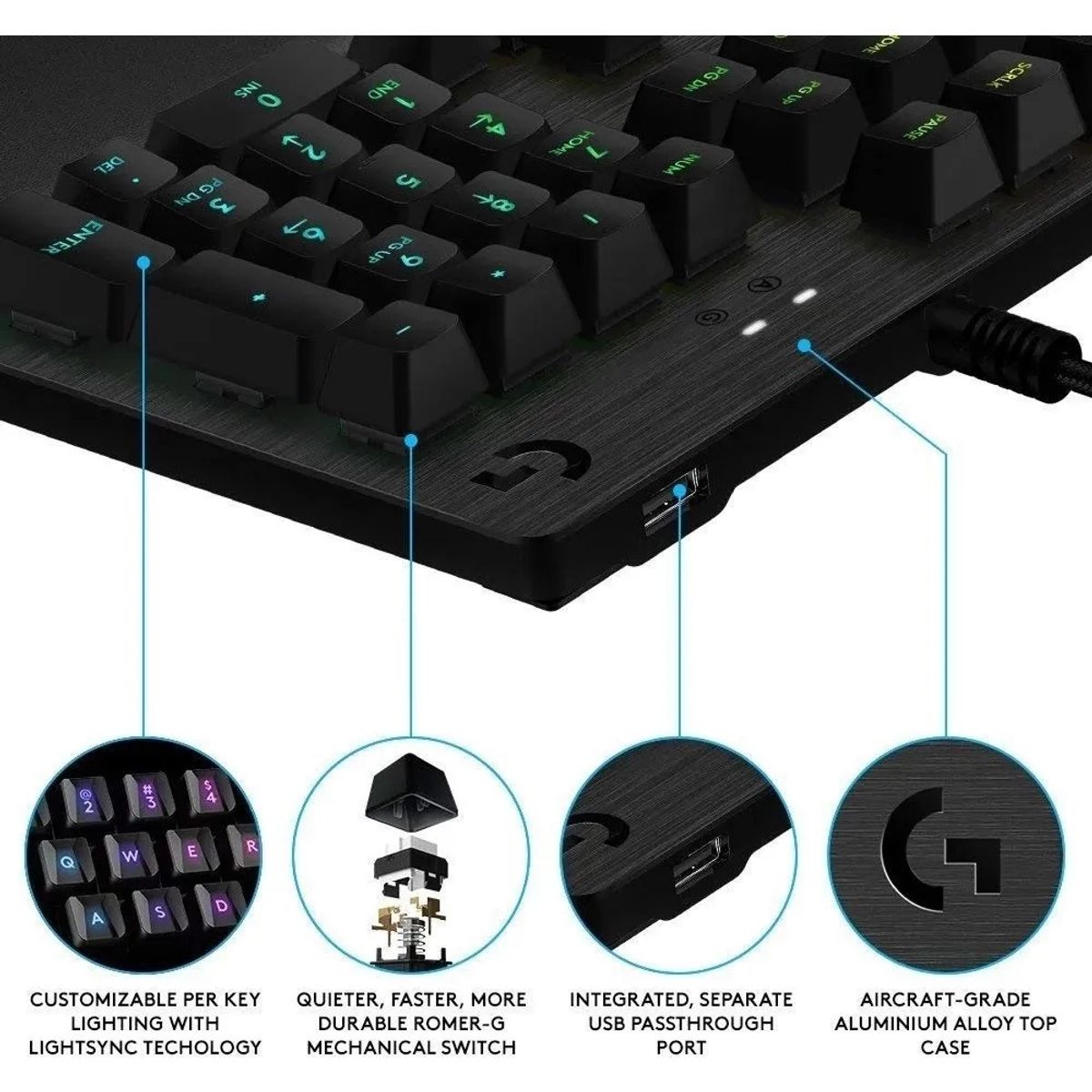 LOGITECH - Teclado Mecánico Gamer Logitech G513 Carbon Rgb Circuit Shop Idioma Inglés Us Color Del Teclado Negro