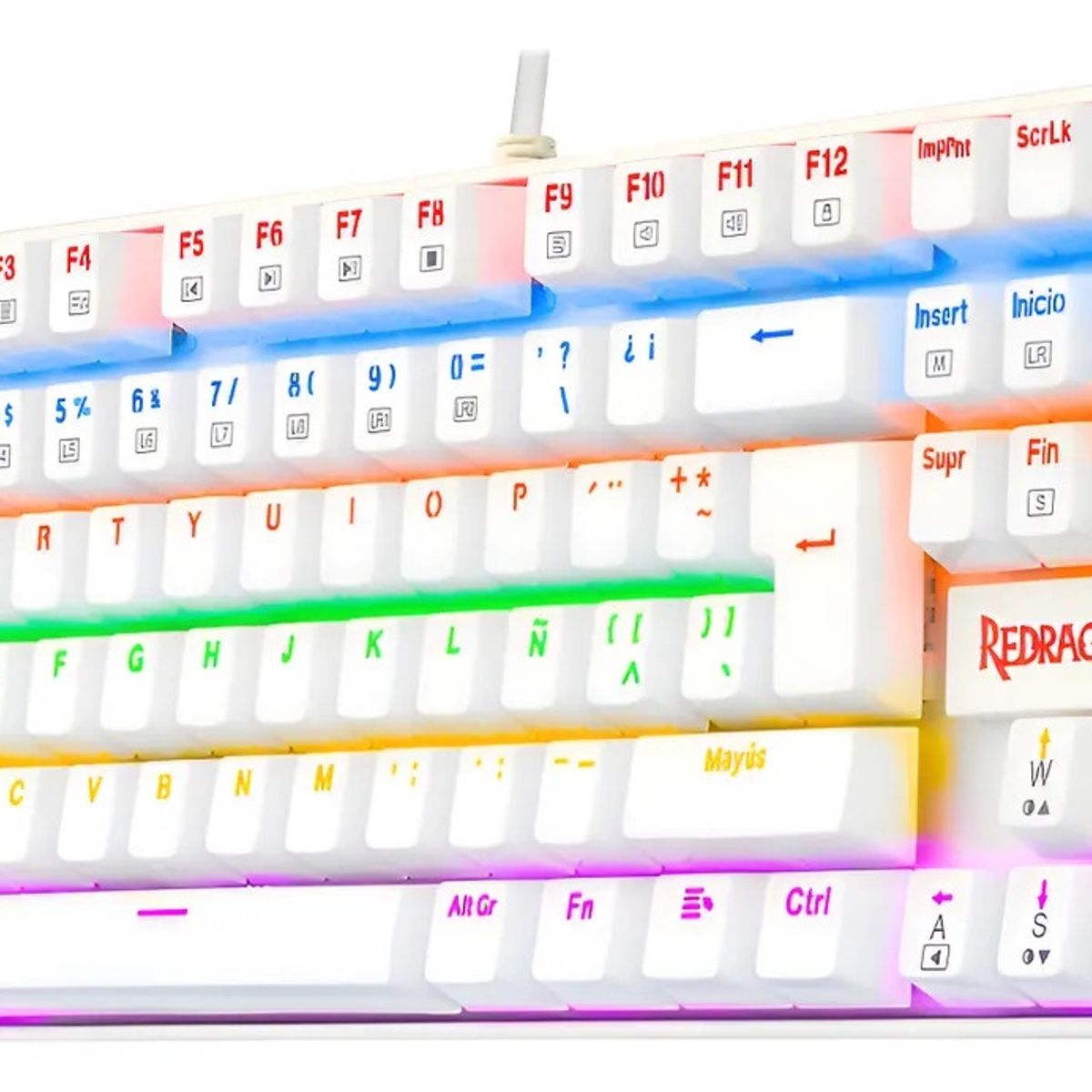 REDRAGON - Teclado Gamer Redragon K552w 70% Kumara Rainbow Switch Red