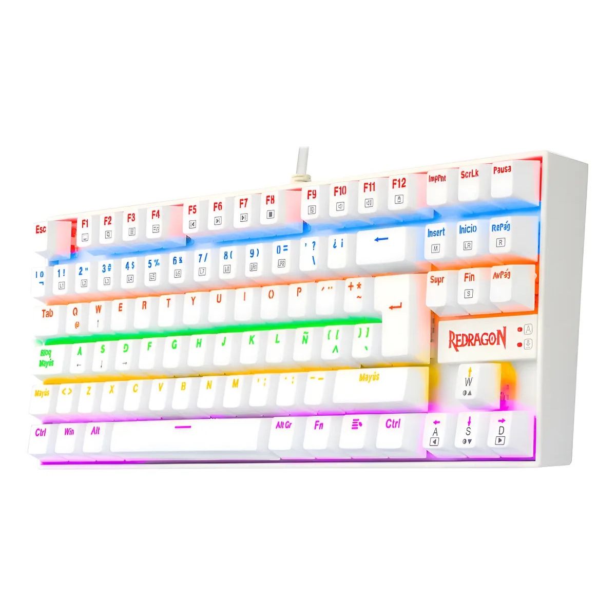 REDRAGON - Teclado Gamer Redragon K552w 70% Kumara Rainbow Switch Red