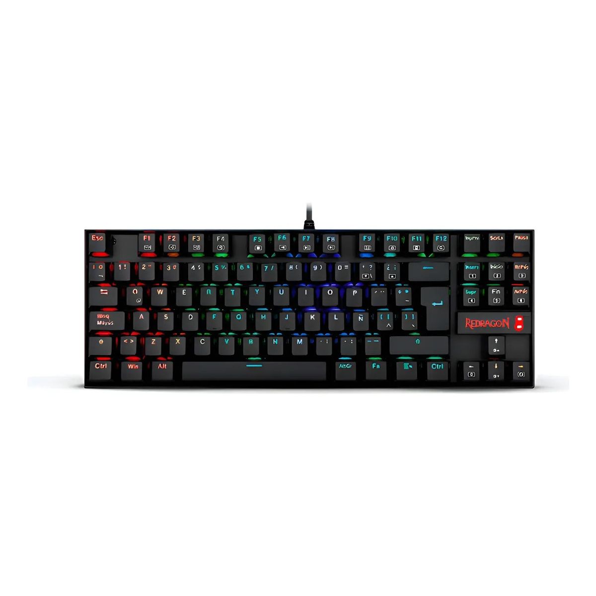REDRAGON - Teclado Redragon Kumara Qwerty Outemu Red Español Latinoamérica Color Negro Con Luz Rgb