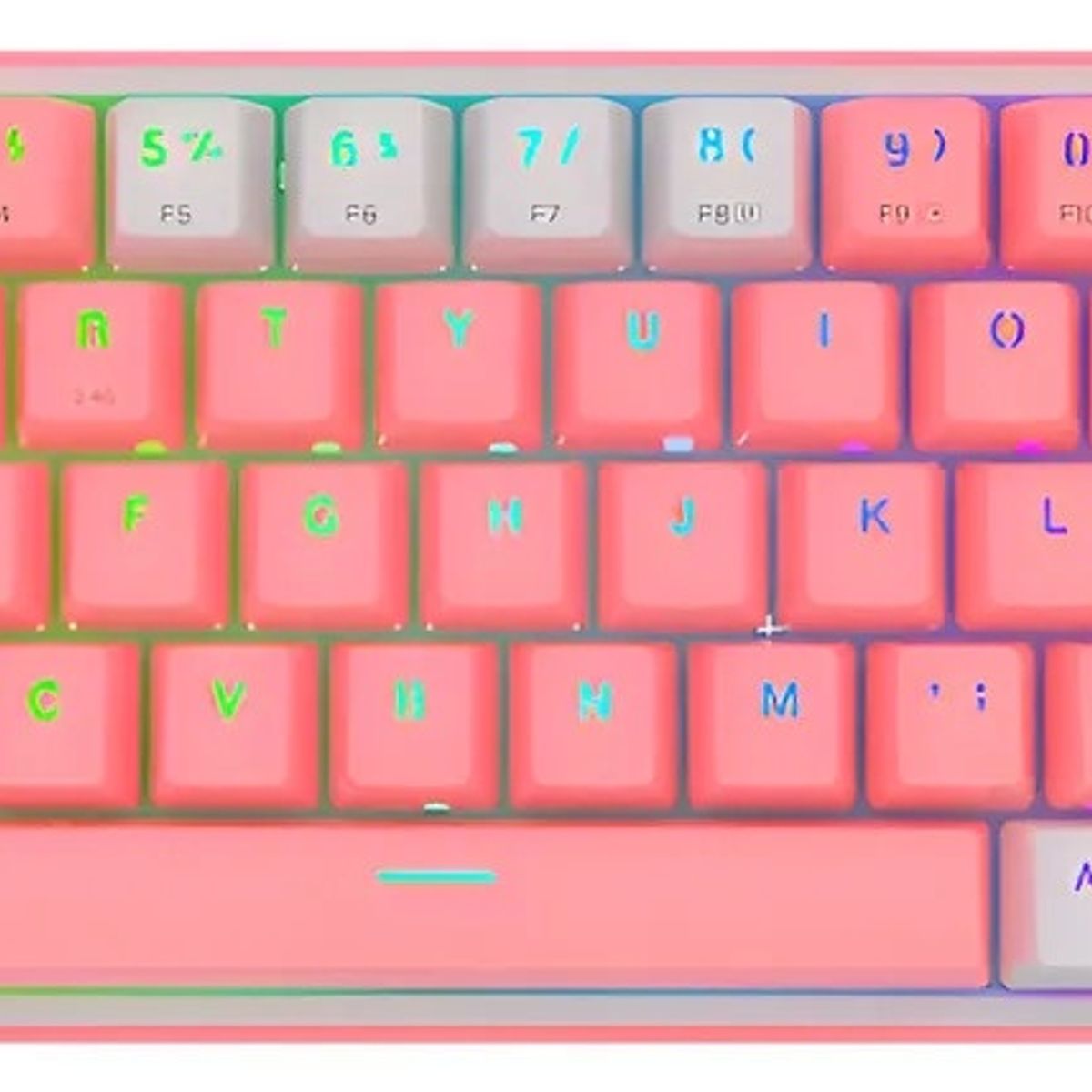 REDRAGON - Teclado Redragon Fizz Pro Rgb 60% Rosablanco Sw Red Español