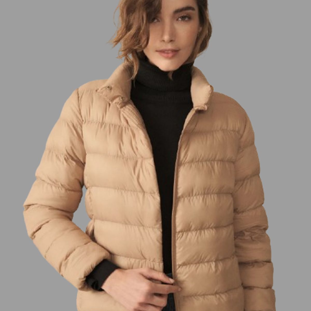 ESPRIT - Esprit Chaqueta Para Dama Impermeable Abullonada Cuello Alto