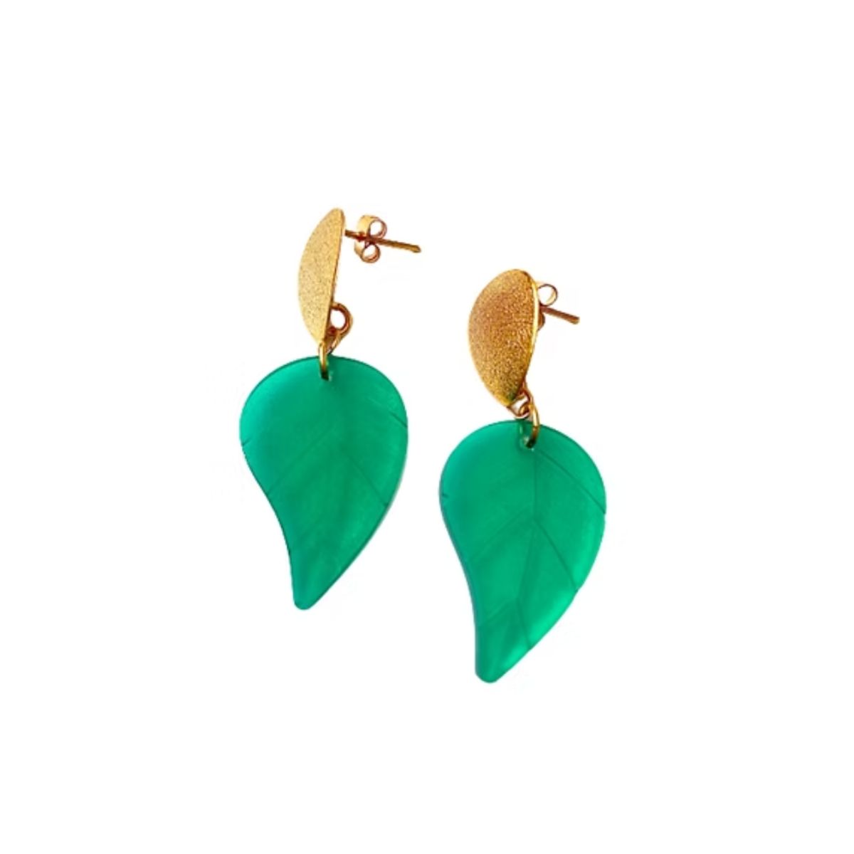 BY CAMI - Aretes Golden Leaf en Resina  – By Cami®
