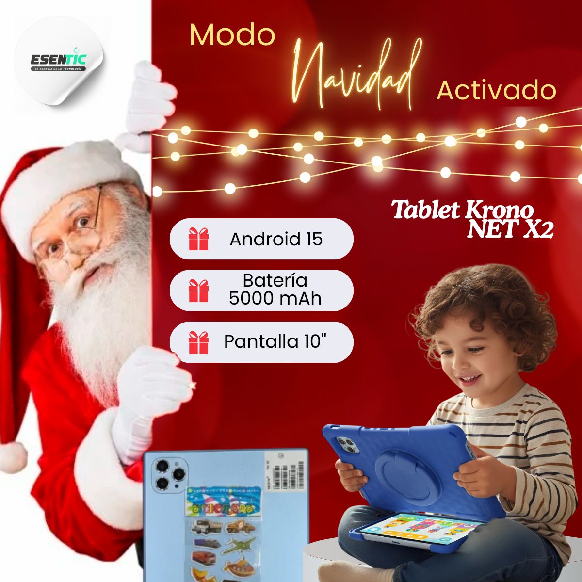 KRONO - Tablet Krono Azul Infantil 10” HD 8GB64GB Dual SIM 4G con Protección
