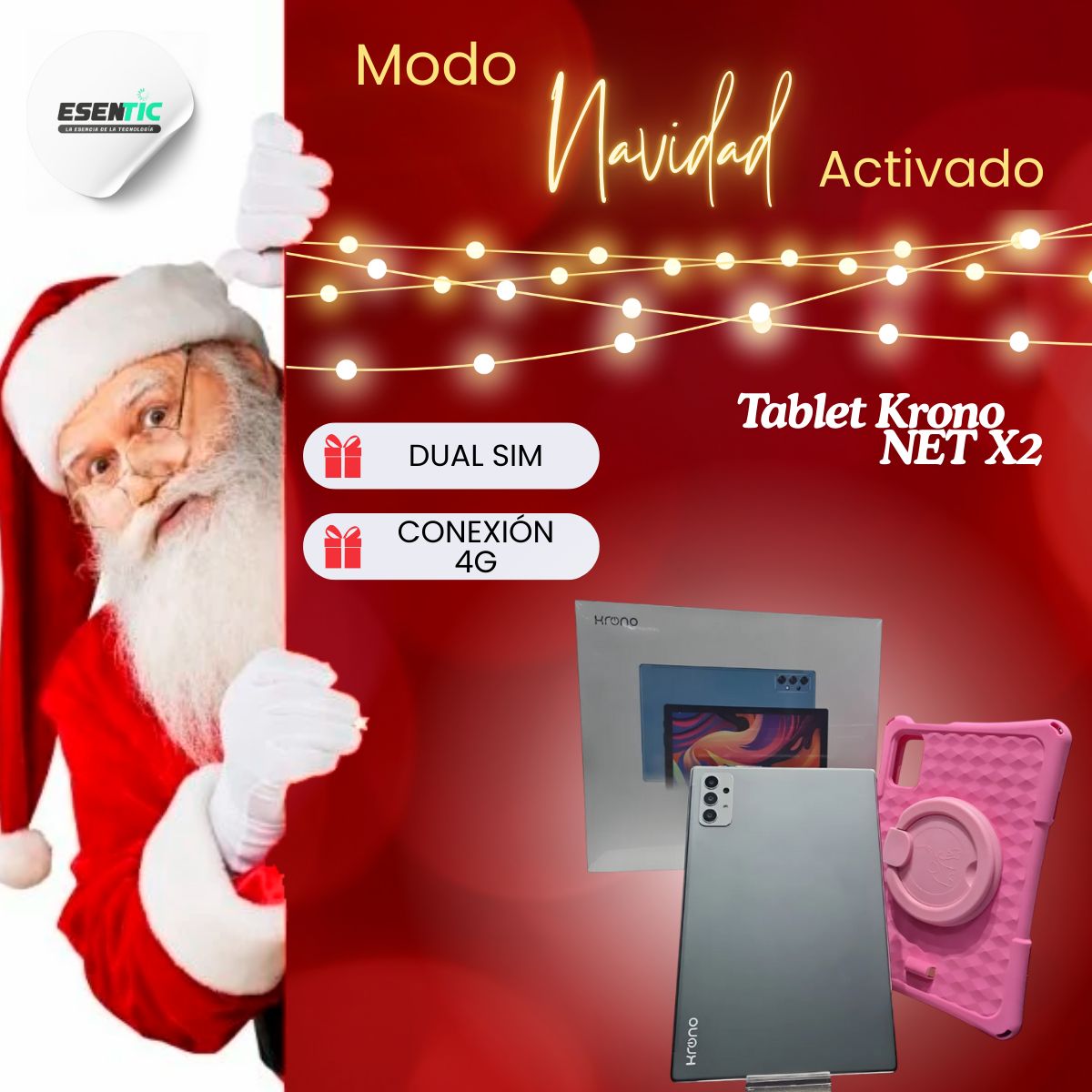 KRONO - Tablet Krono Rosa Infantil 10” HD 8GB64GB Dual SIM 4G con Protección