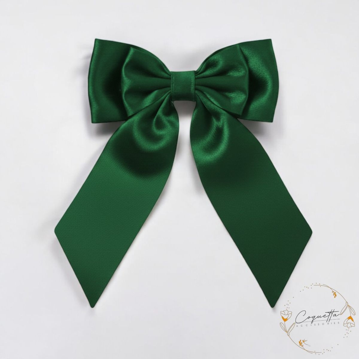 GENERICO - Lazo Estilo Coquette en Satín Premium Tono Verde