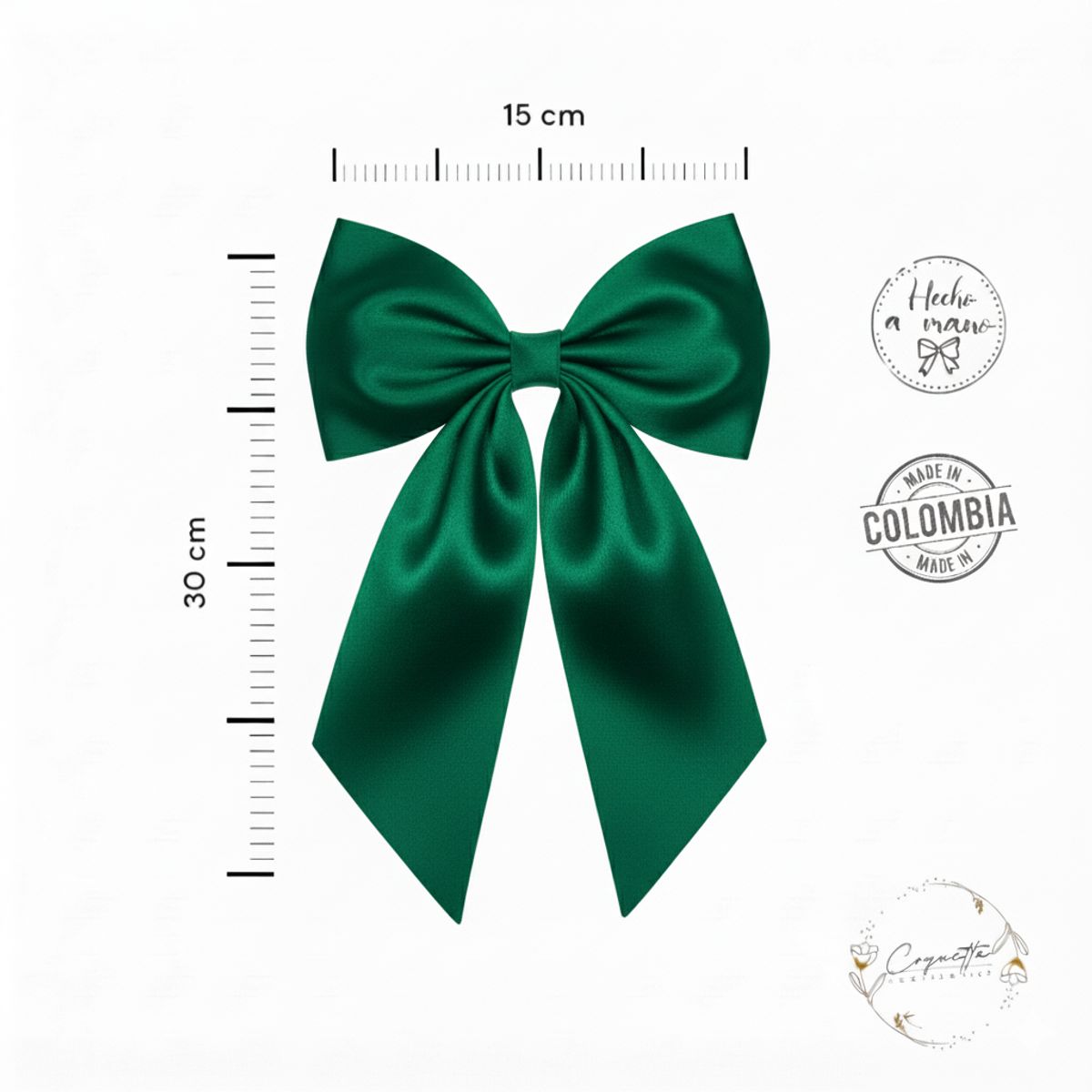 GENERICO - Lazo Estilo Coquette en Satín Premium Tono Verde