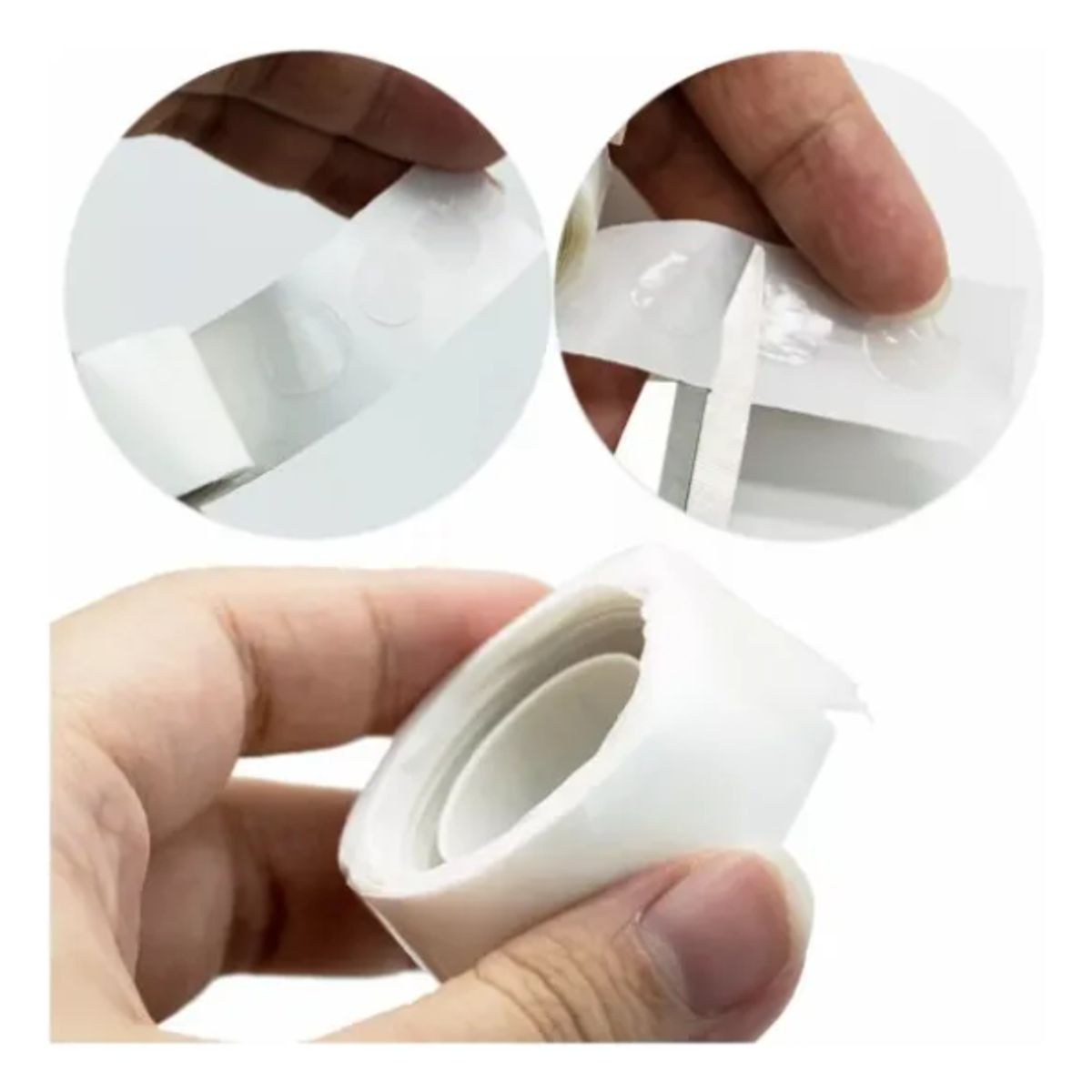 GENERICO - Puntos Pegamento Globos Rollo 100 Puntos Doble Faz Adhesivos