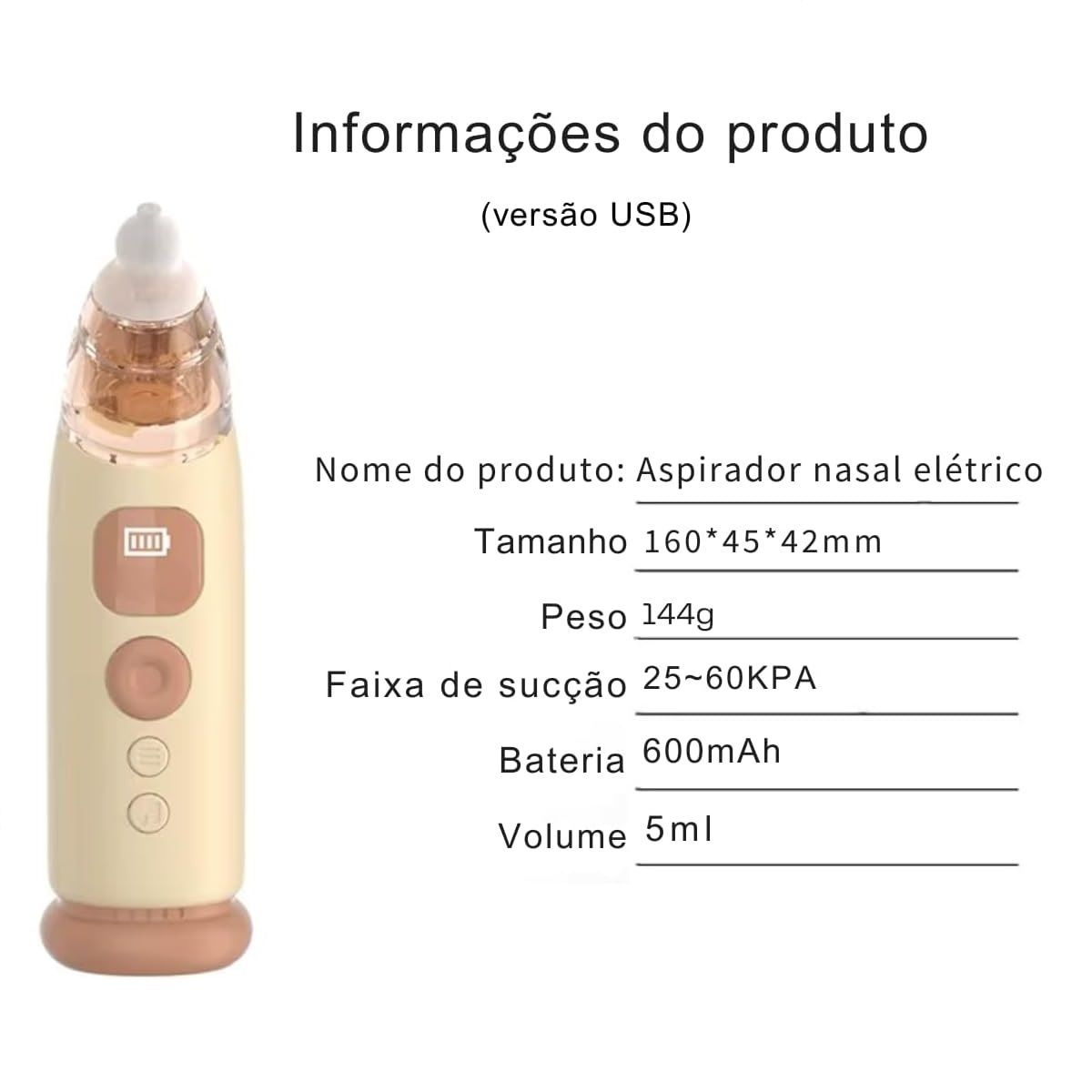 GENERICO - Aspirador Nasal Electrico Recargable Musical Para Bebe