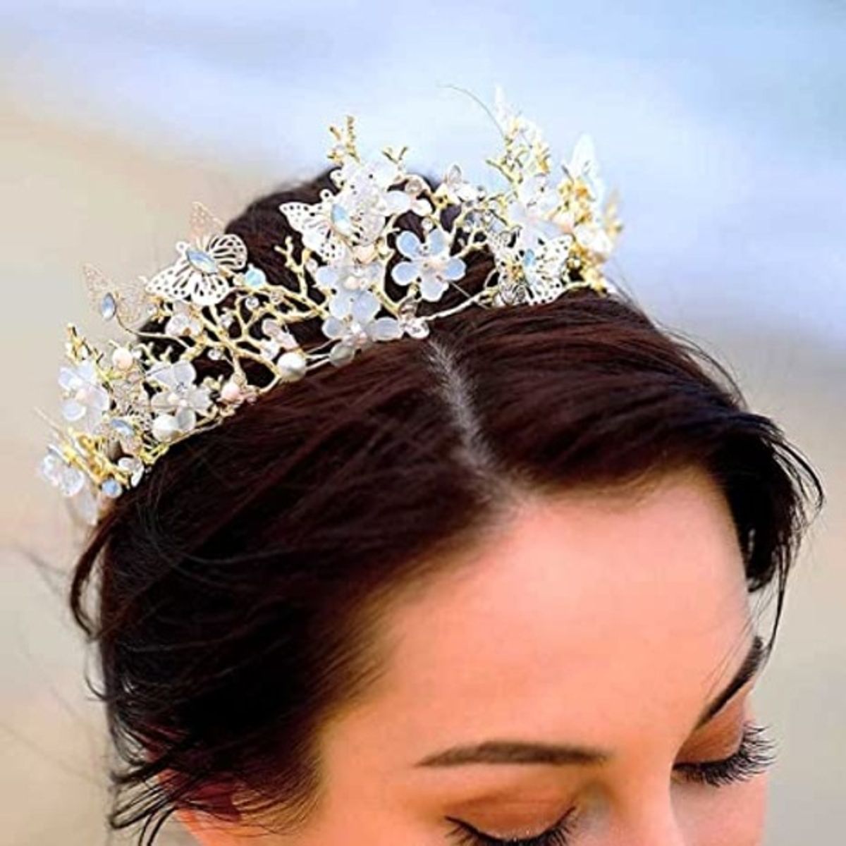 GENERICO - Corona De Cristal Tiara Mujer Quinceañera Novia
