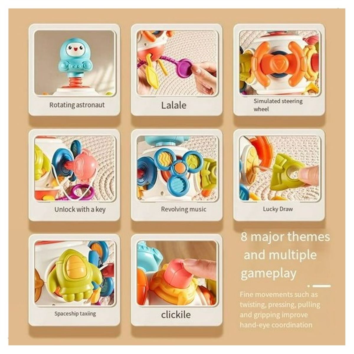 GENERICO - Juguete Didactico Sensorial 8en1 Multifuncional Para Bebe