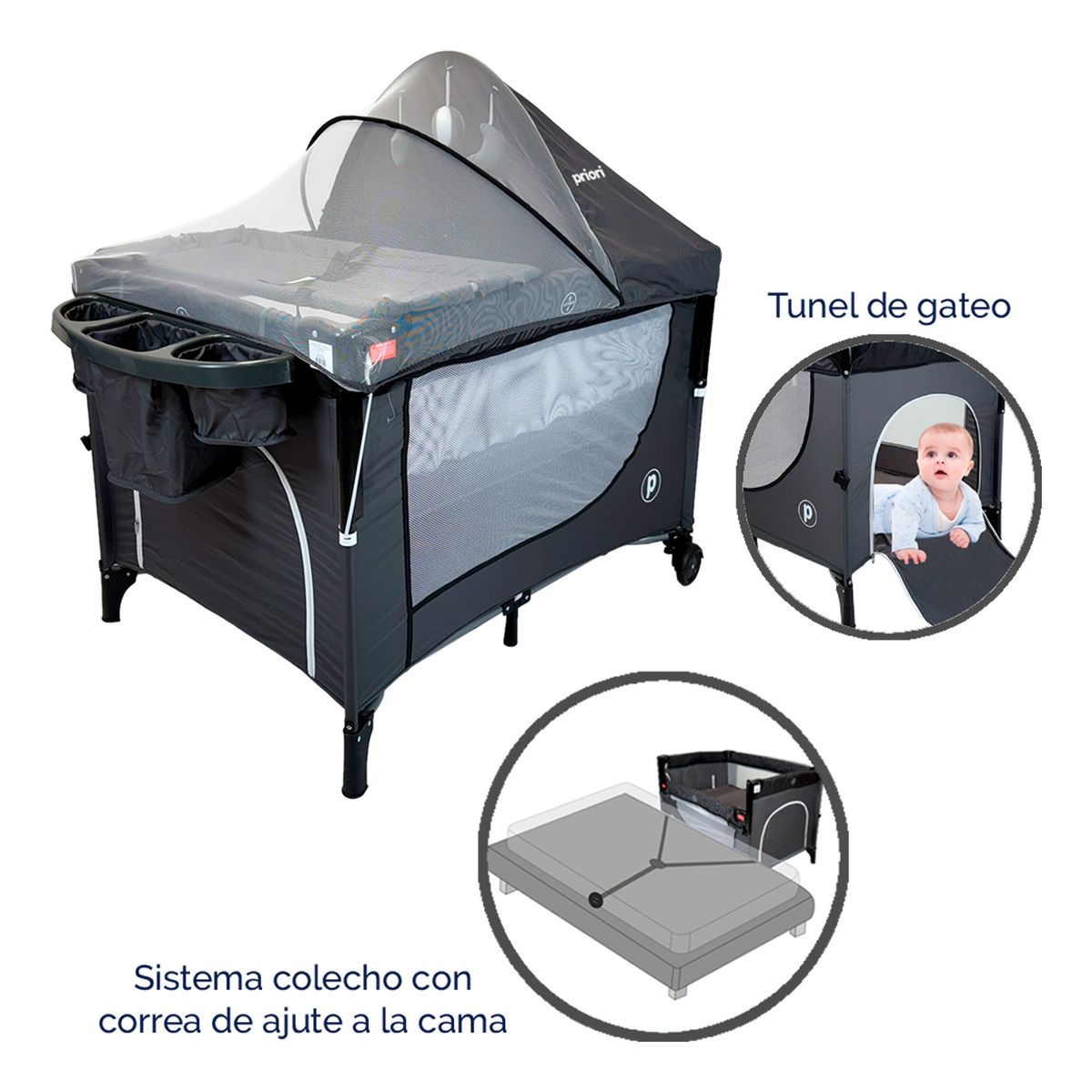PRIORI - Cuna Colecho Bebe Priori Jordi Negro