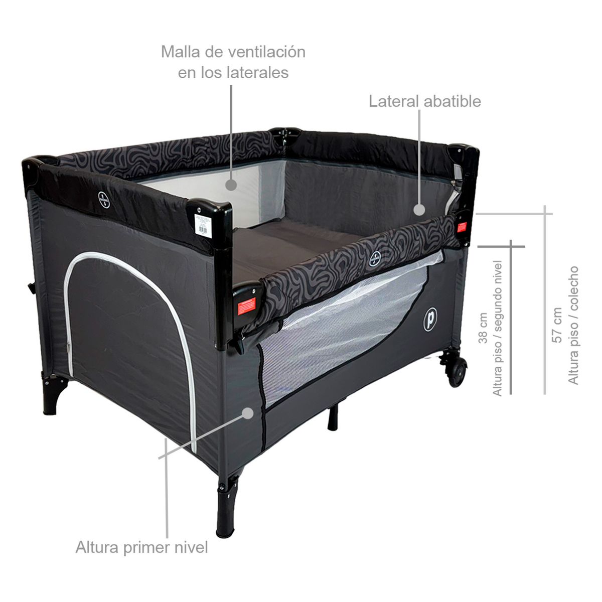 PRIORI - Cuna Colecho Bebe Priori Jordi Negro