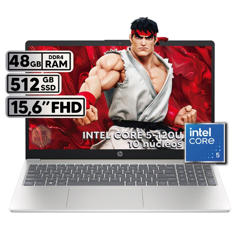 HP - PORTÁTIL HP INTEL CORE 5-120U 48GB RAM 512GB SSD PANTALLA 156 FHD