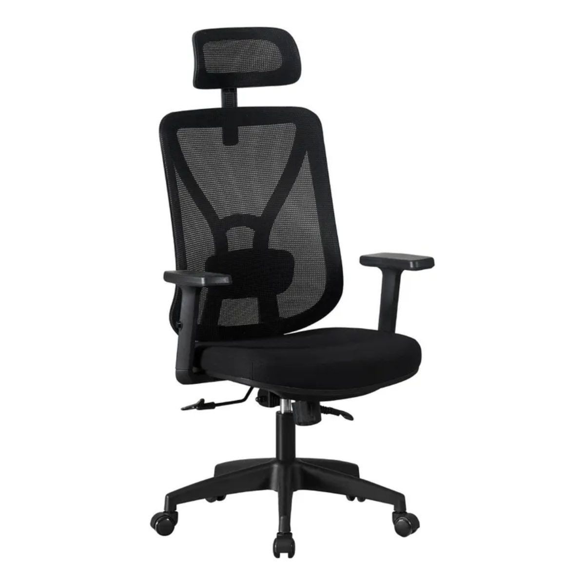 GENERICO - Silla De Oficina Presidente Parma Ergonómica Negra Negro Tela Mesh