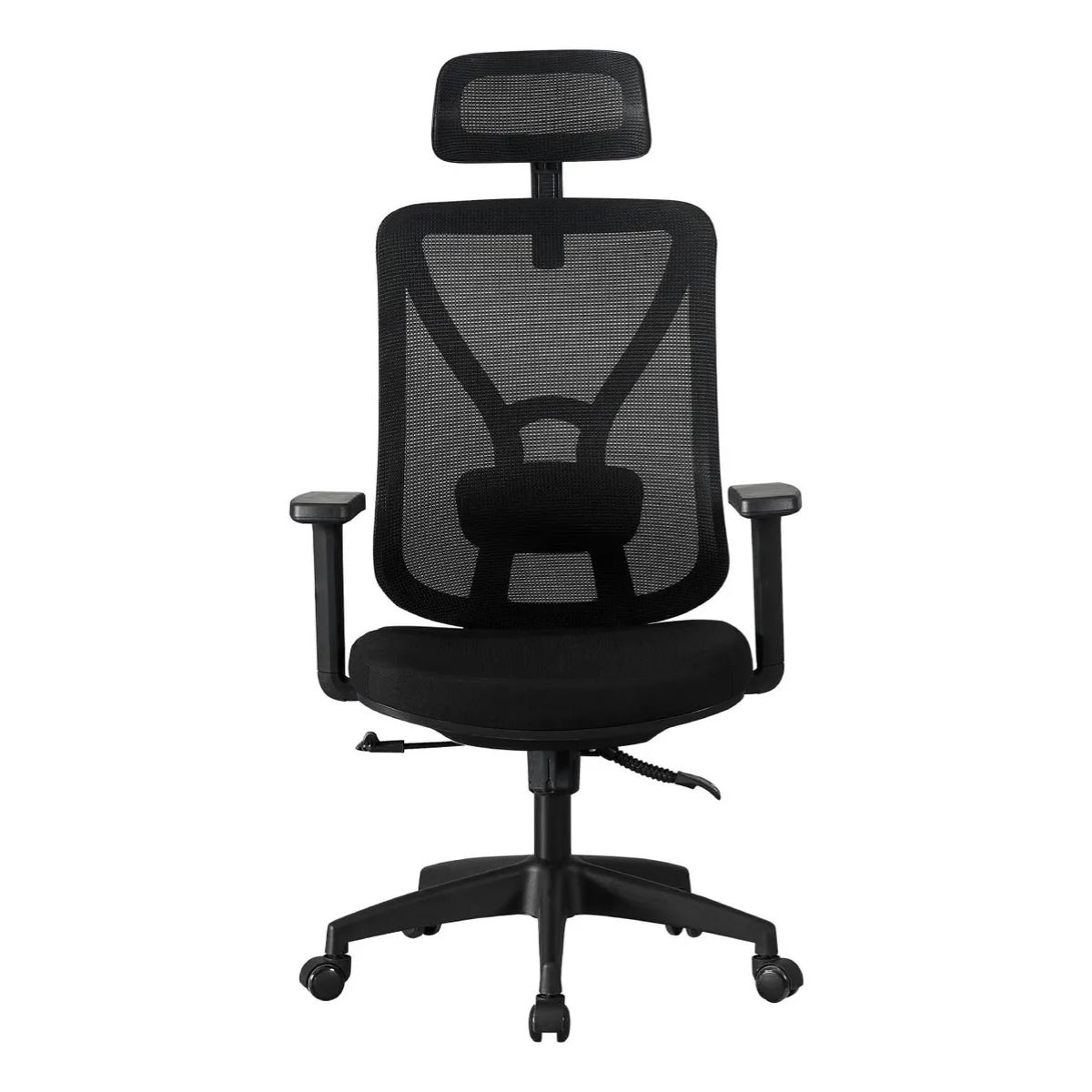 GENERICO - Silla De Oficina Presidente Parma Ergonómica Negra Negro Tela Mesh