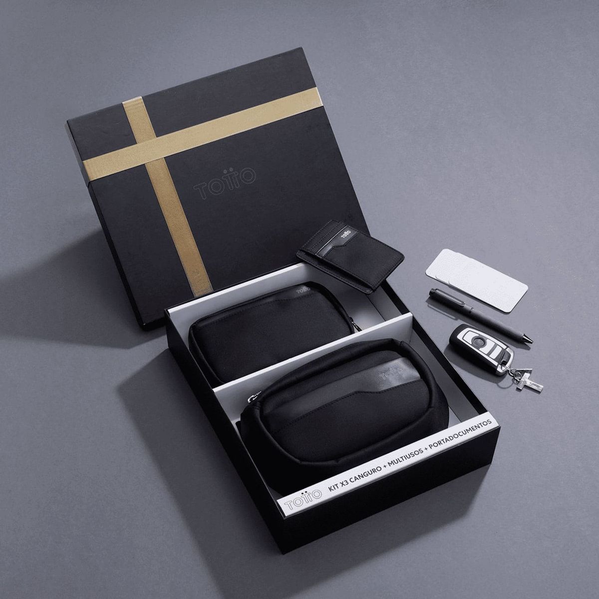 TOTTO - Kit de Regalo Canguro Multiuso Portadocumentos Kano Hombre Totto